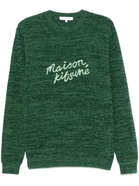 Maison Kitsuné logo-embroidered sweater Green LM00814KT1063