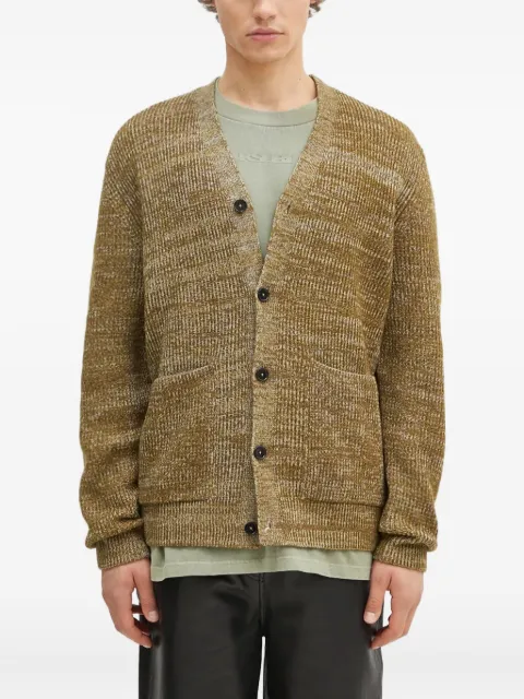 Norse Projects textured patch-pocket cardigan Green N450618