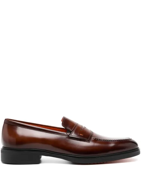 Santoni leather loafers Brown MGEO18964NEAXNTGT50
