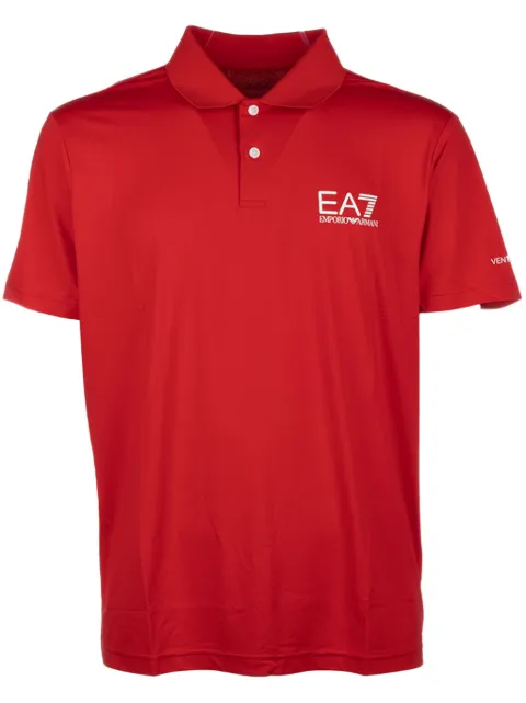 Ea7 Emporio Armani logo-print polo shirt Red 8NPF23PJEMZ
