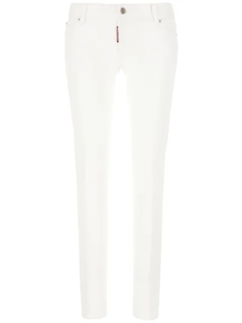 DSQUARED2 logo-patch skinny jeans White S75LB0939S39781
