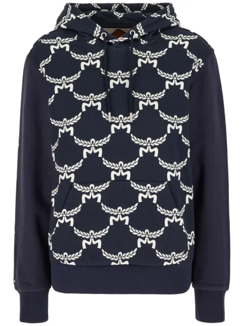 MCM Printed cotton hoodie Blue MFAEAMM02