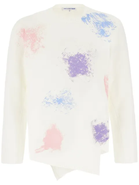 Comme Des Garçons Shirt spray-paint effect sweater White FMN001051