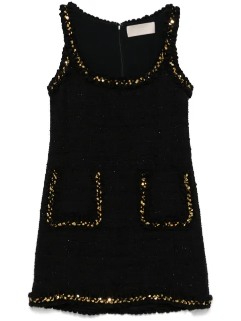 Elie Saab embroidered tweed mini dress Black D0361NF24TW005