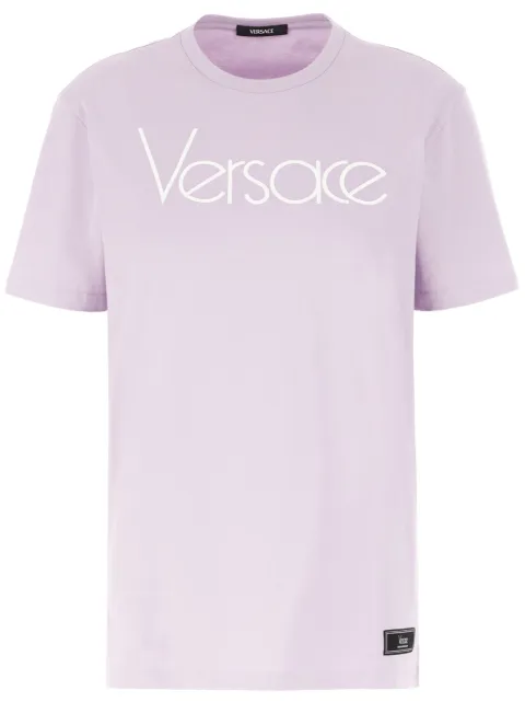 Versace logo-print cotton t-shirt Purple 10126151A11594