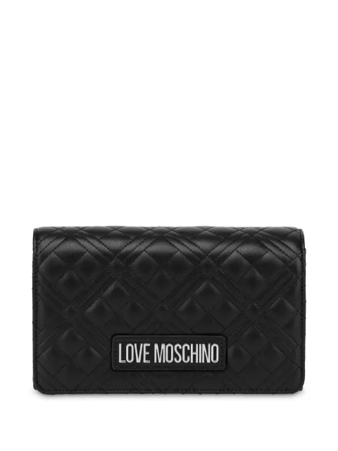 Love Moschino logo-lettering quilted cross body bag Black JC4079PP1MLA0