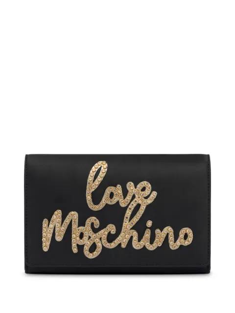 Love Moschino rhinestone-logo cross body bag Black JC4055PP1MLH1