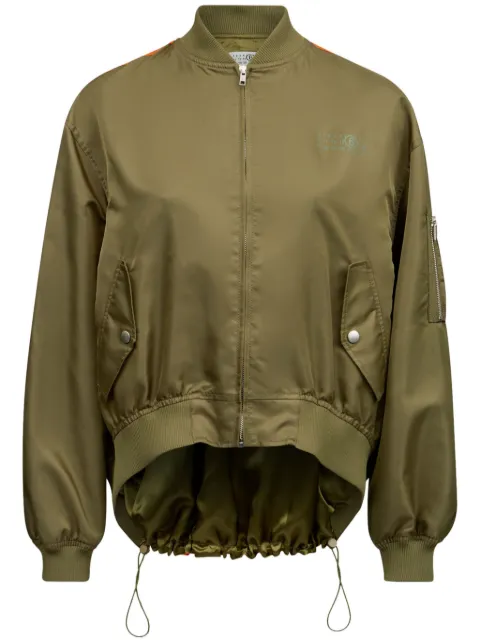 MM6 Maison Margiela logo-print zip-up jacket Green S52AM0315M35257