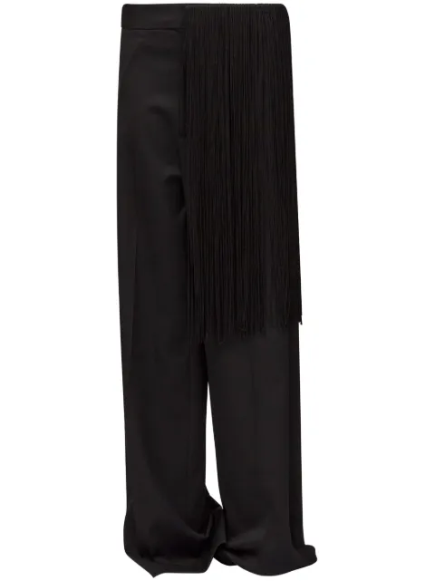 MM6 Maison Margiela fringe-detailing flared trousers Black S52KA0522S47848