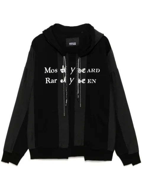 Mostly Heard Rarely Seen Spliced Luxury Mock hoodie Black MH02BEKH03