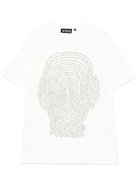 Mostly Heard Rarely Seen Branded Finger Print t-shirt White MH02BET04