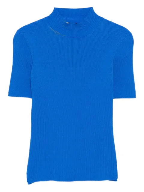 Oscar de la Renta turtleneck top Blue 25RN101CRB