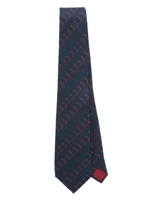 Valentino Garavani Pre-Owned 1990s feather-print tie Blue VAL120LD