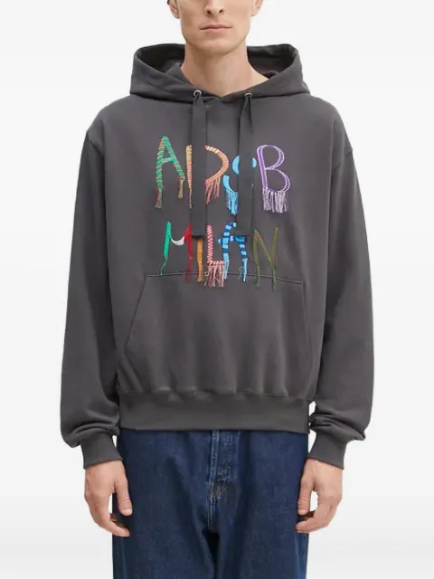 Andersson Bell embroidered-logo hoodie Grey ATB1148U