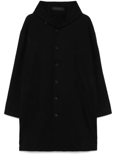 Transit virgin wool hooded coat Black CFUTRY5402