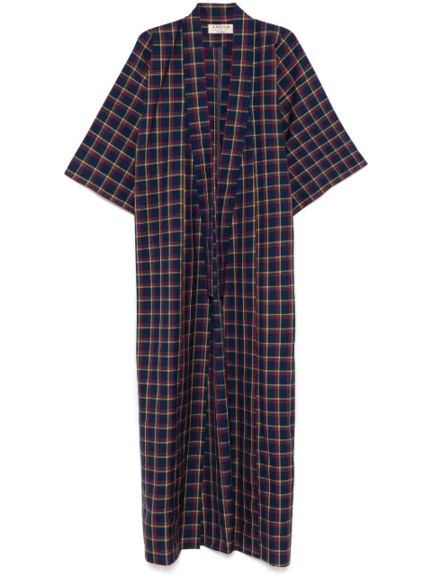 A.N.G.E.L.O. Vintage Cult 1970s pre-owned checked kimono Blue ANG250SL