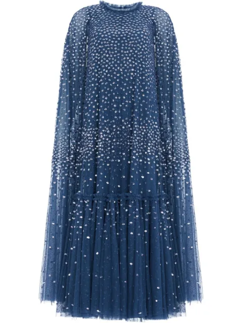 Needle & Thread caped gown Blue DGCP57RRM25IDG