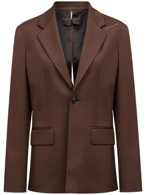 MM6 Maison Margiela single-stitch blazer Brown S52BN0141S47848