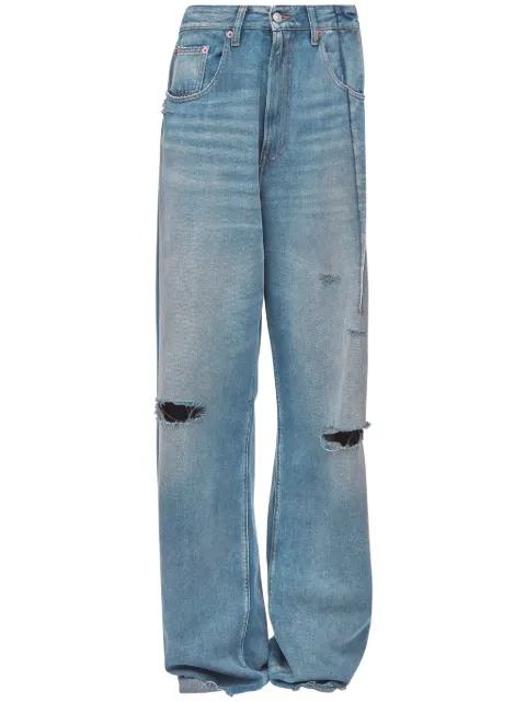 MM6 Maison Margiela pleated bootcut jeans Blue S52LA0245M30017