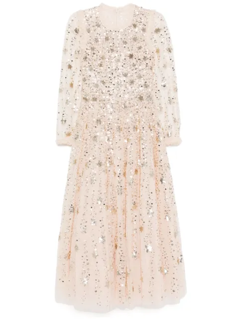 Needle & Thread shooting stars long-sleeved gown Pink DGLS04RCR25DUS