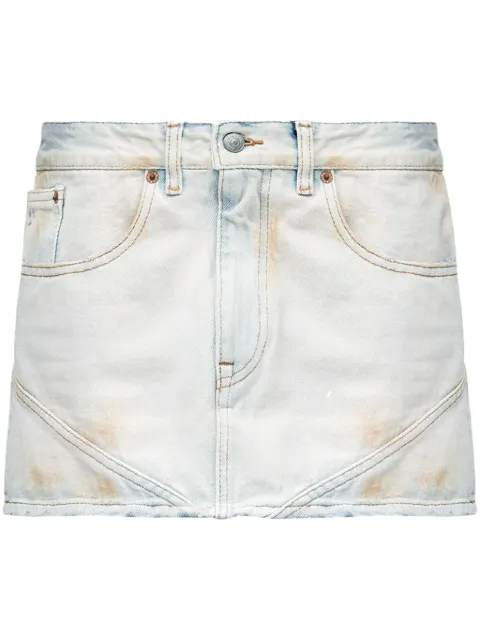 MM6 Maison Margiela logo-patch mini skirt Blue S52MC0011M30018