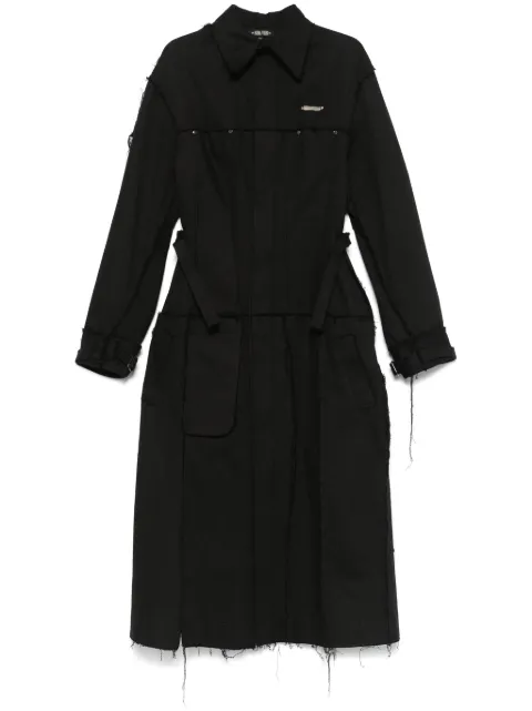 Elena Velez darted denim trench coat Black EV011Y003O