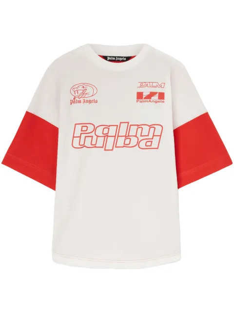Palm Angels snake-print T-shirt White PMAA002G25JER0010325