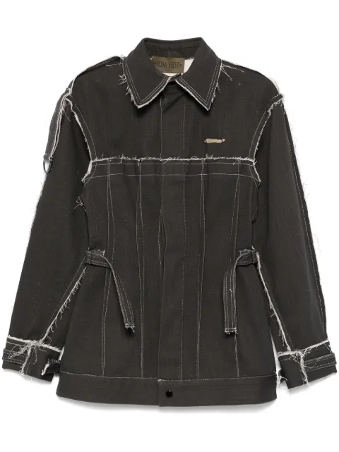 Elena Velez darted denim jacket Grey EV013YR004