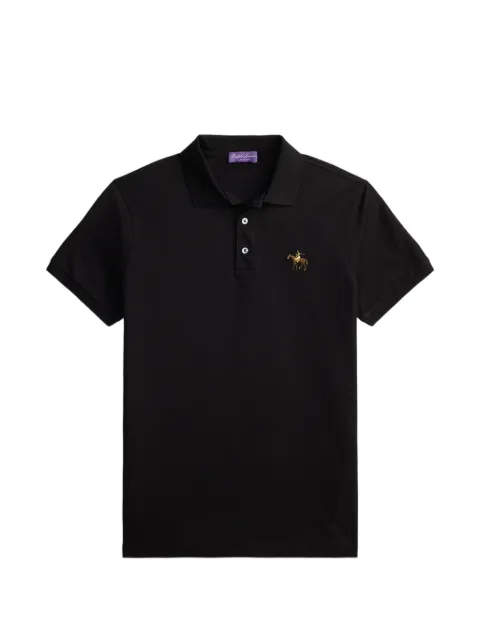 Ralph Lauren Purple Label logo-embroidered polo shirt Black 790508036128