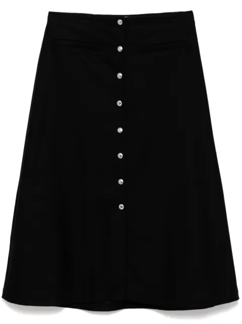 Maison Kitsuné snaps midi skirt Black NW01506WT0032P199