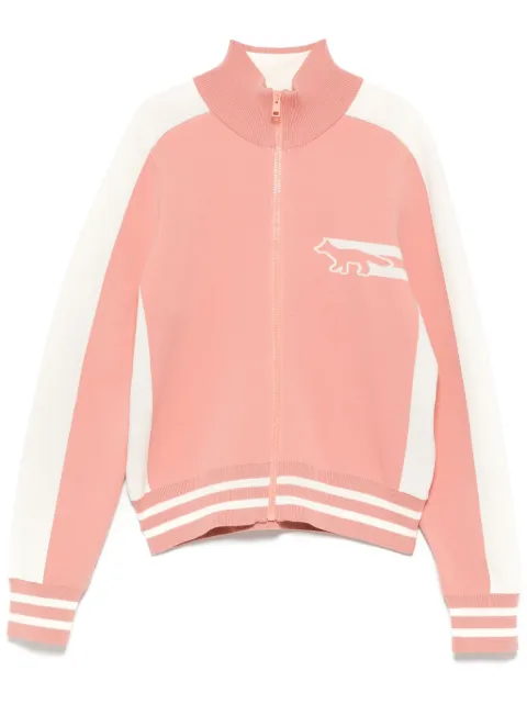 Maison Kitsuné flash fox zipped cardigan Pink NW00502KM0327
