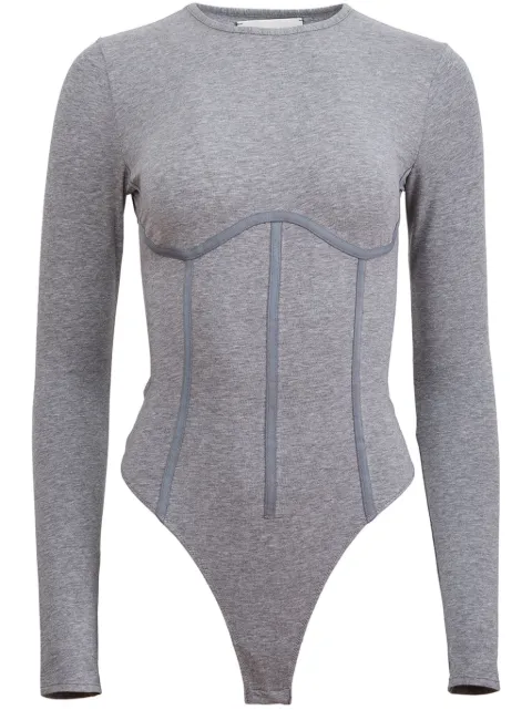 Fleur Du Mal panelled bodysuit Grey BS04420339
