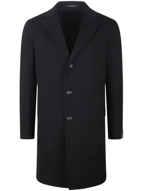 Tagliatore brooch-detail coat Black CSBM13XTRA350001