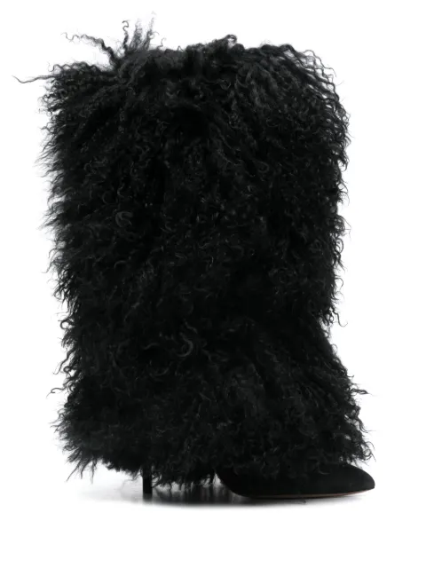 Paris Texas 105mm Furry Stiletto boots Black PX1471XMNFR