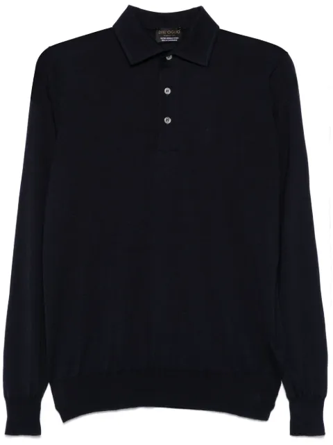 Dell'oglio fine-knit polo knit Blue PL1MLPARLSC18R