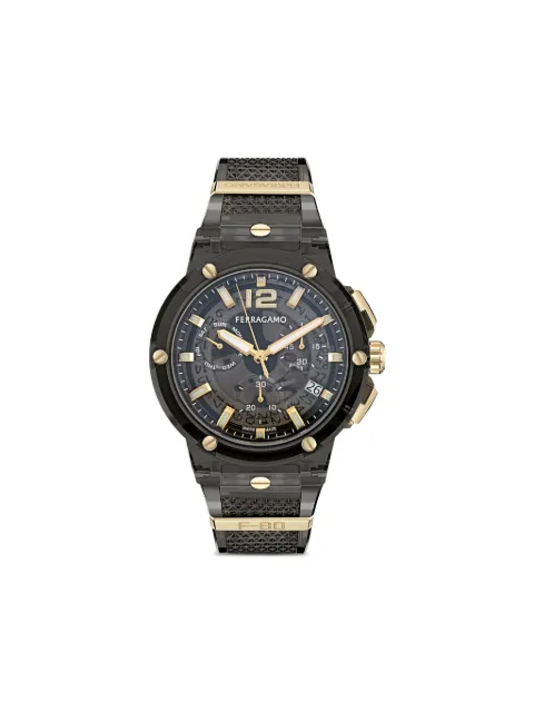 Ferragamo F-80 translucent 44mm watch Black SF5T00325