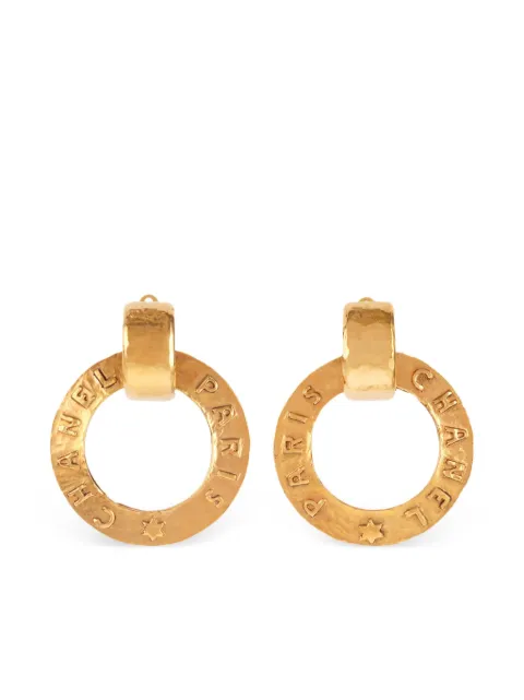CHANEL Pre-Owned 1990s door-knocker clip-on earrings Gold ER026126