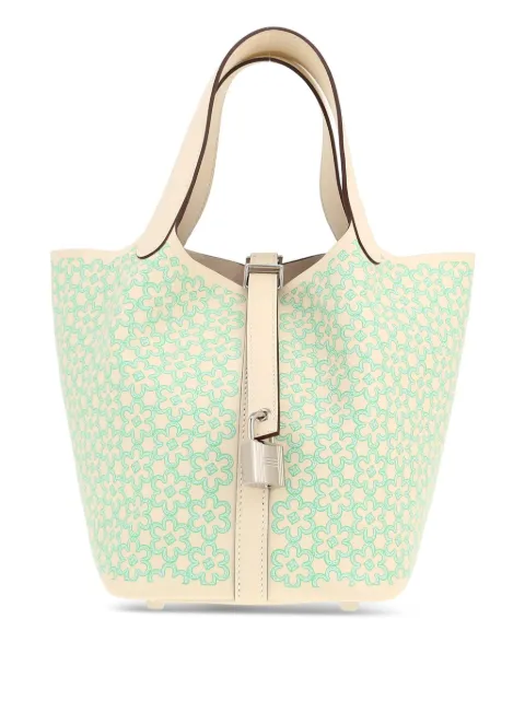 Hermès Pre-Owned 2022 mini Picotin Lock tote bag Green 413585