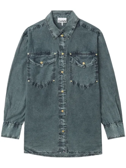 GANNI cotton shirt Blue F9495683