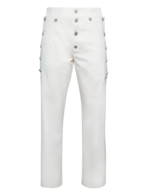 BLUEMARBLE Mariner jewelled button trousers White PA28WO08A25WHT