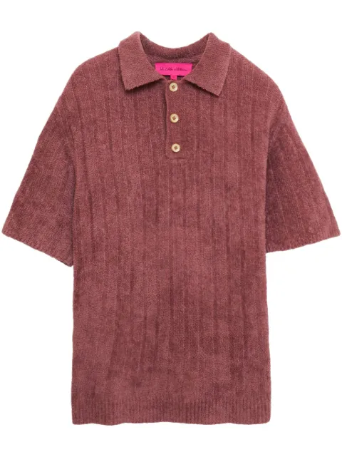 The Elder Statesman chenille polo shirt Red 240550