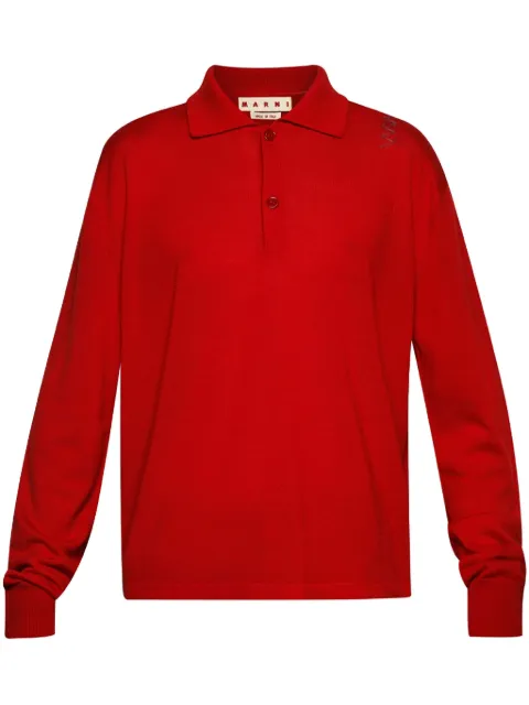 Marni logo-embroidered polo shirt Red POMG0072A0UFW521
