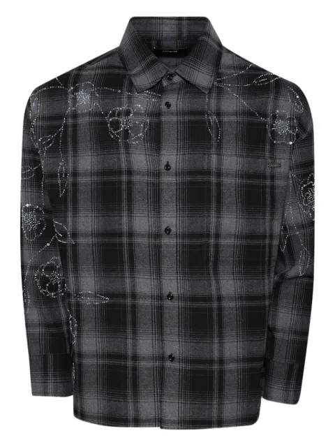 Nahmias rhinestone-embellished plaid shirt Black W66S16E3001
