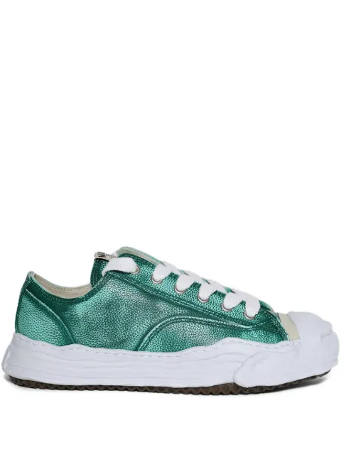 Maison MIHARA YASUHIRO Hank Low brushed leather sneakers Green A14FW743