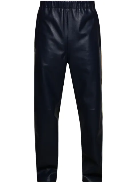 Marni side-stripe leather trousers Blue PUMY0008Q6ULA736