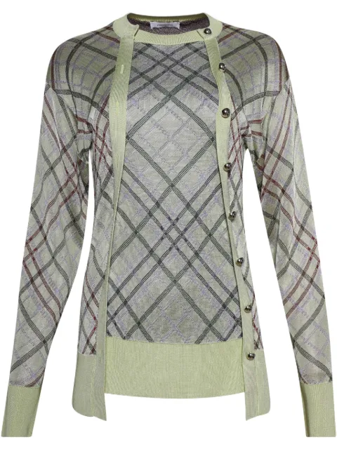 Rabanne checked cardigan Neutrals 25PMPU023ML0311