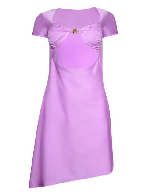 Marine Serre draped ring-detail dress Purple WDR350ARJER0018