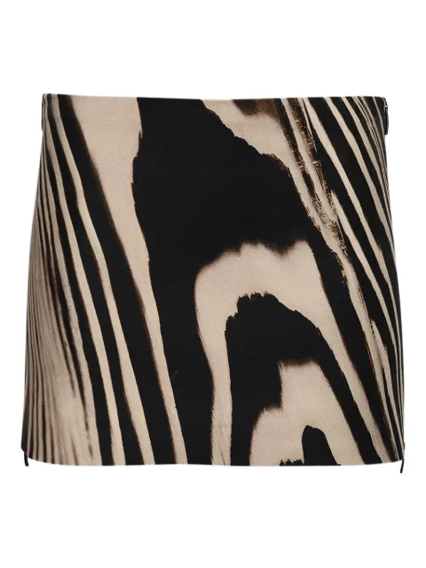 David Koma zebra-print side-zip mini skirt Neutrals RE25DK61S