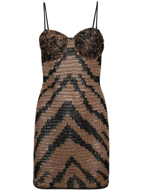 Andrea Almeida Zebra short dress Neutrals VZC103