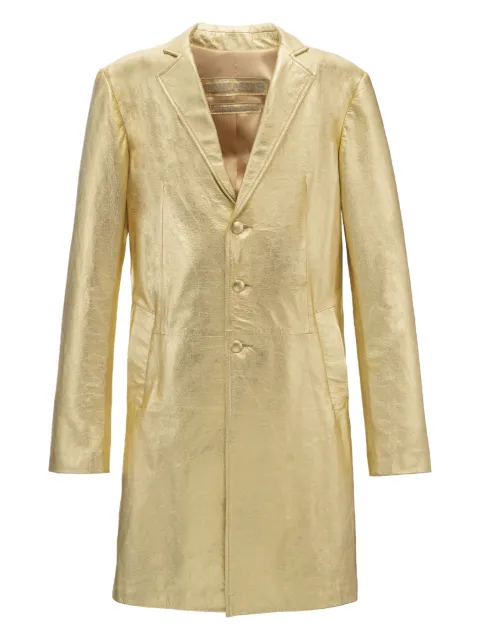 DANCASSAB Leandra single-breasted coat Gold DCFW24MLEAOFLPI